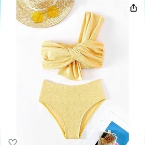 Women’s two piece bikini with one shoulder